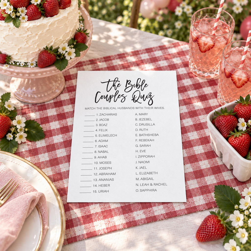 The Bible Couples Quiz Bridal Shower Game
