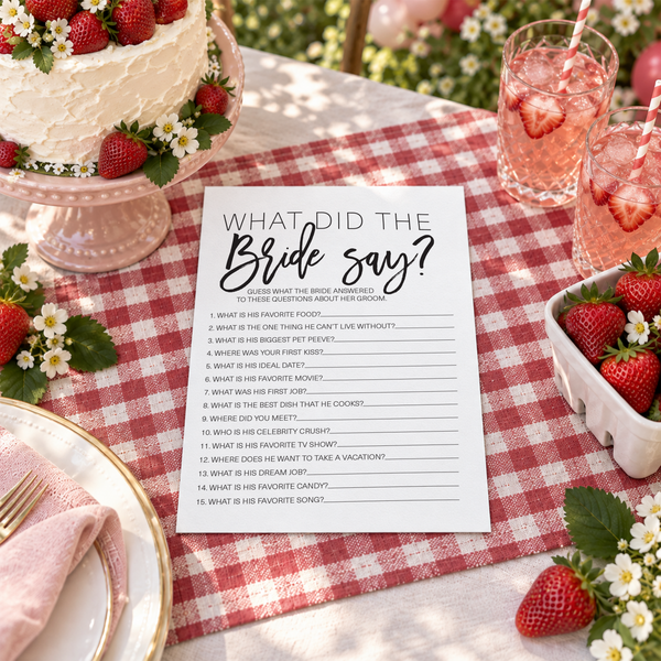 What Did The Bride Say Bridal Shower Game