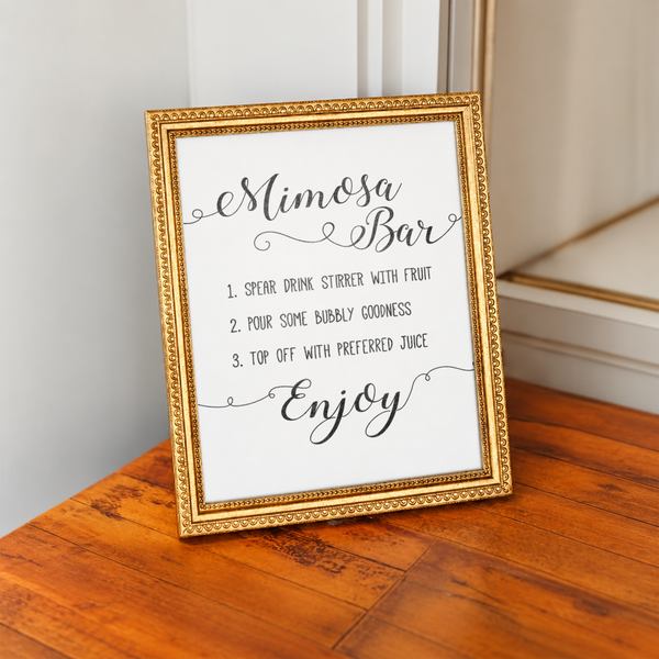 Mimosa Bar Bridal Shower Sign