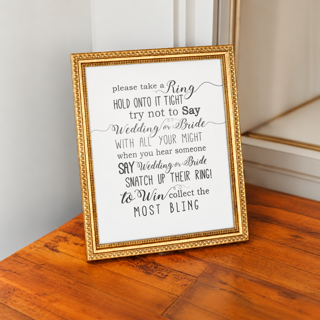 Please Take A Ring Bridal Shower Sign