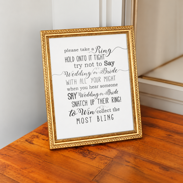 Please Take A Ring Bridal Shower Sign