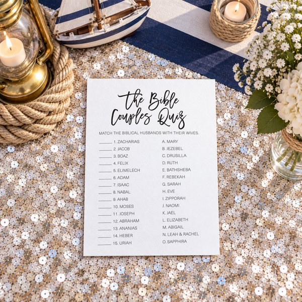 The Bible Couples Quiz Bridal Shower Game