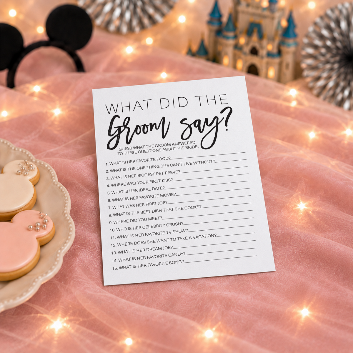 What Did The Groom Say Bridal Shower Game