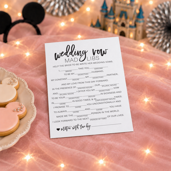 Wedding Vow Mad Libs Bridal Shower Game
