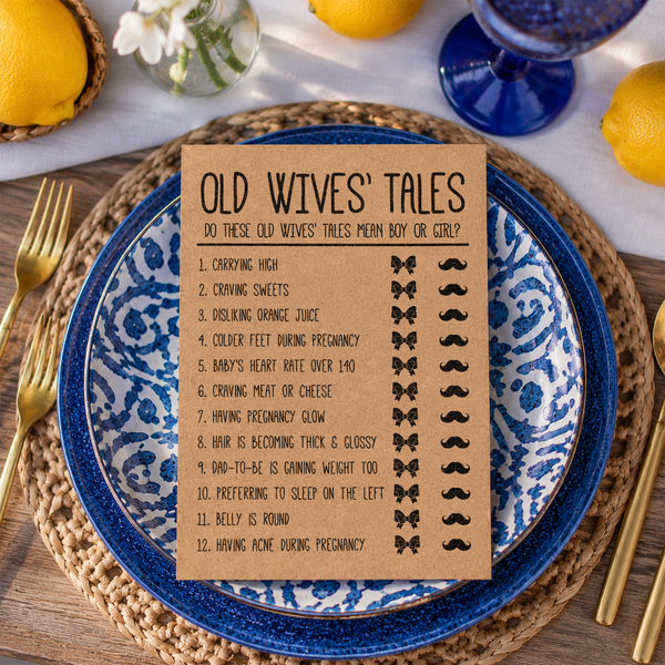 Old Wives Tales Baby Shower Game
