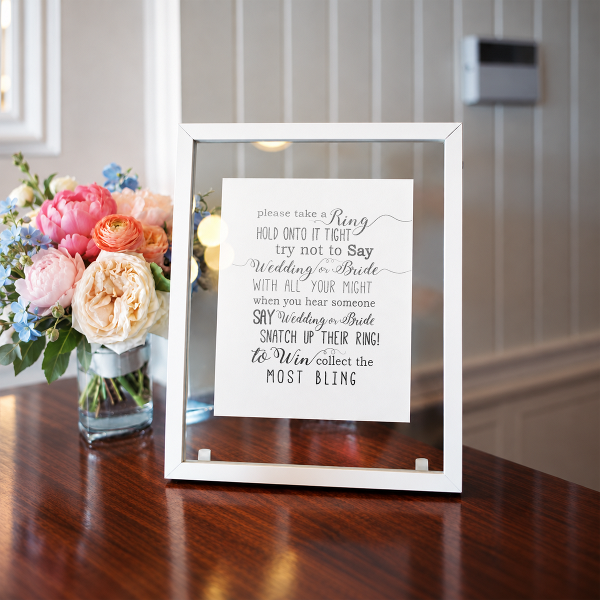 Please Take A Ring Bridal Shower Sign