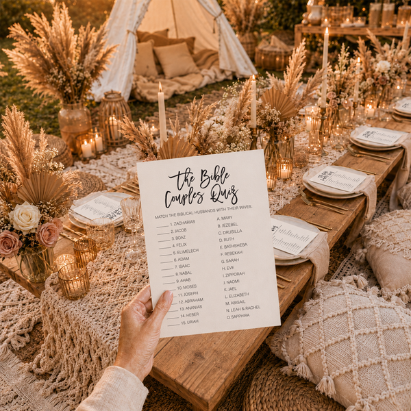 The Bible Couples Quiz Bridal Shower Game