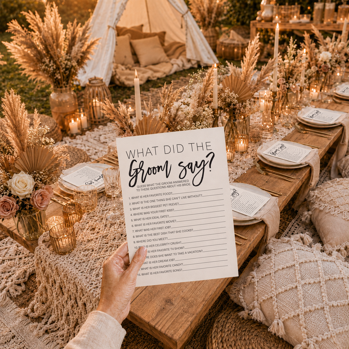 What Did The Groom Say Bridal Shower Game