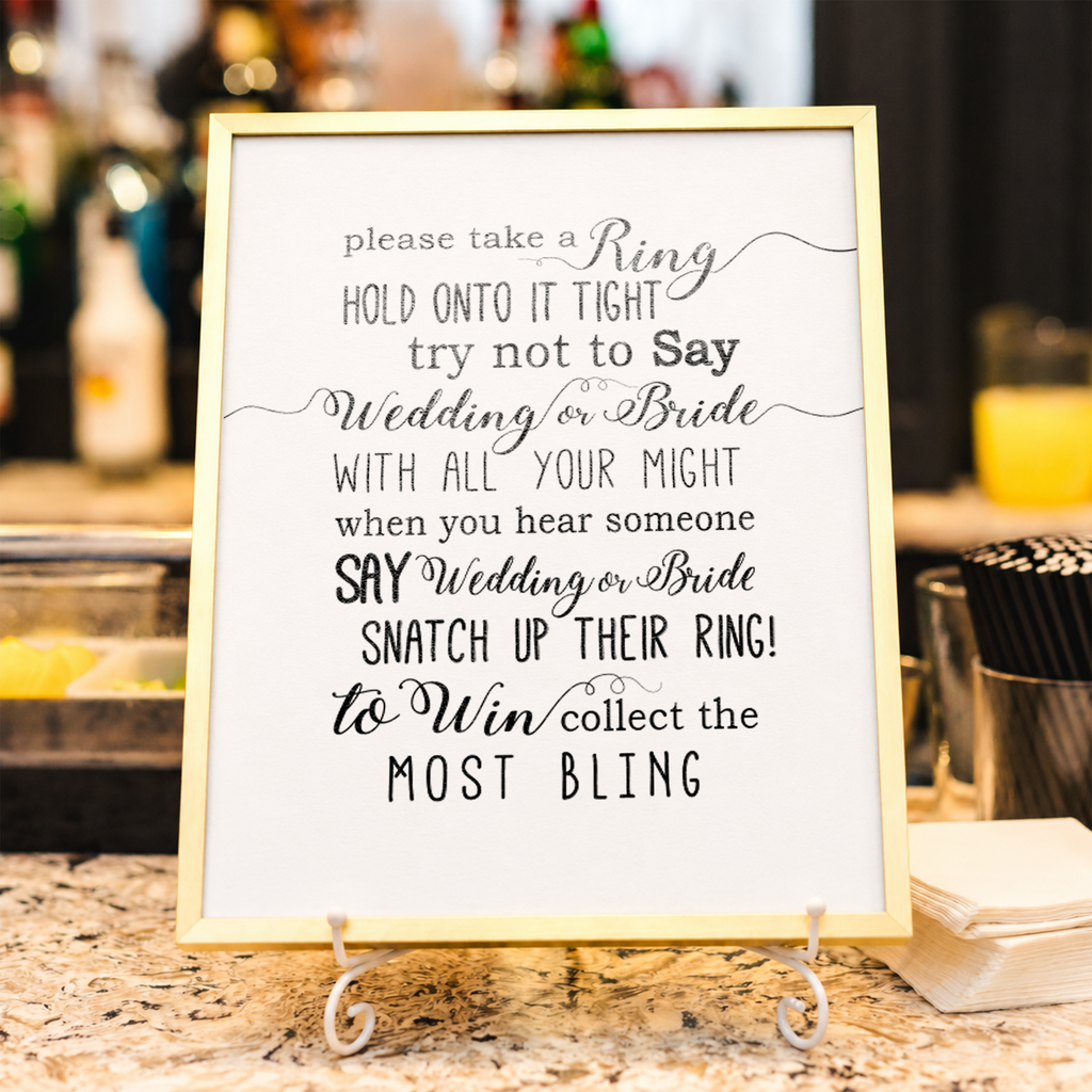Please Take A Ring Bridal Shower Sign