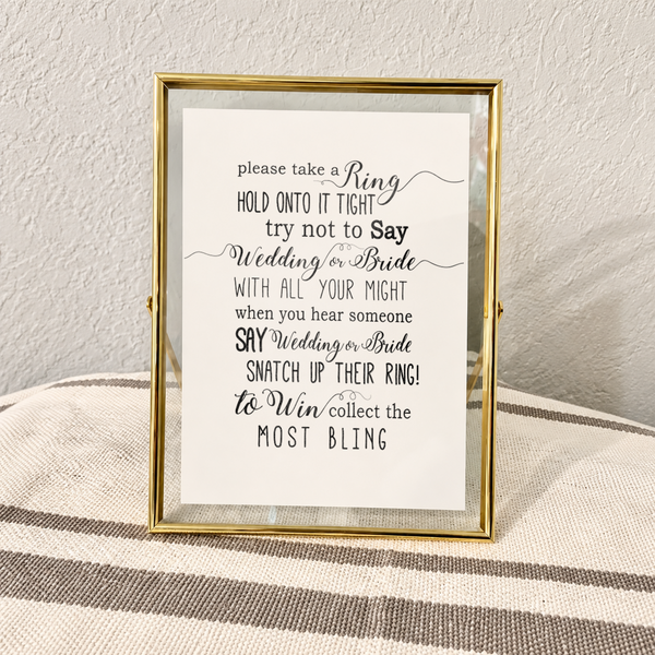 Please Take A Ring Bridal Shower Sign
