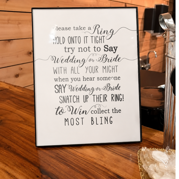Please Take A Ring Bridal Shower Sign