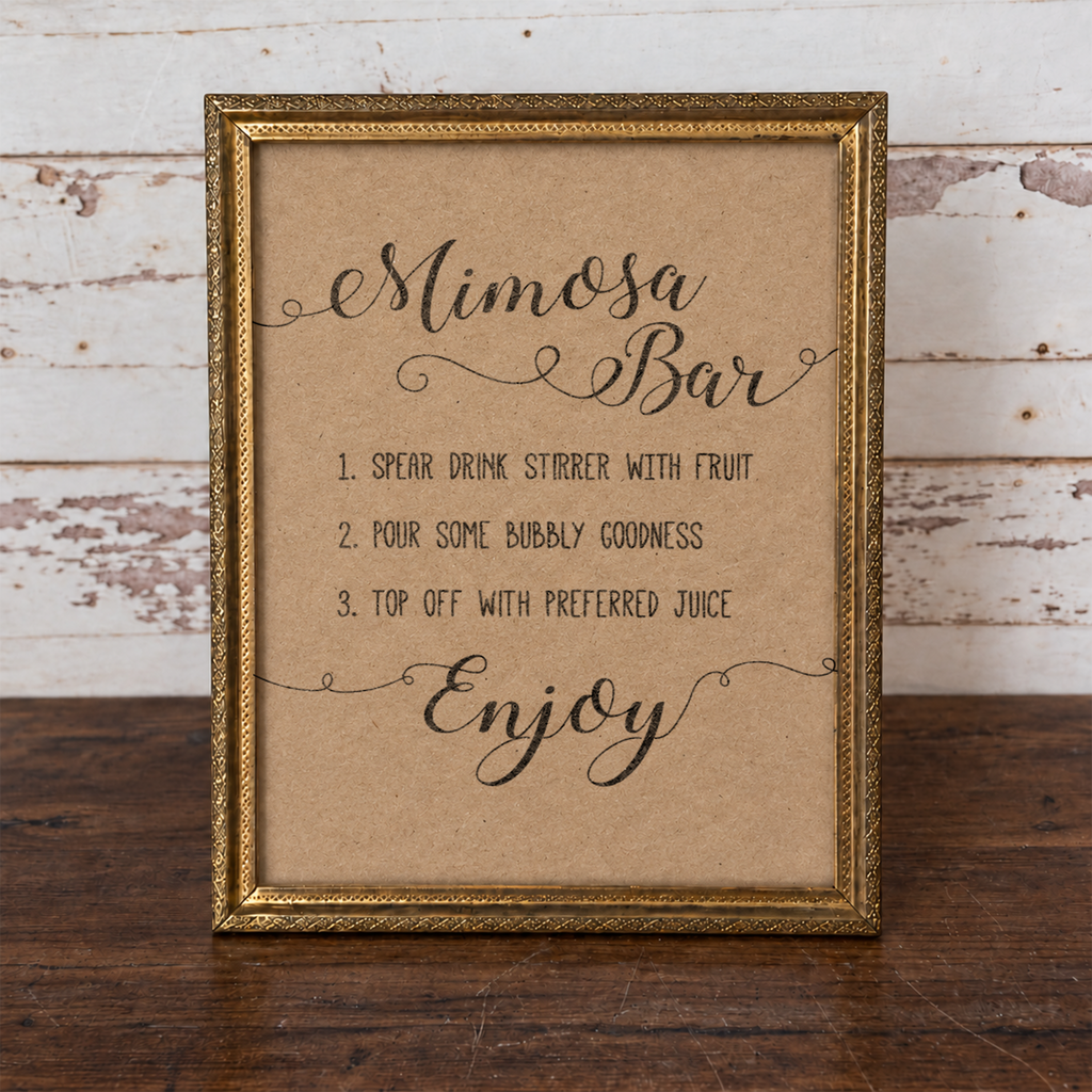Mimosa Bar Bridal Shower Sign