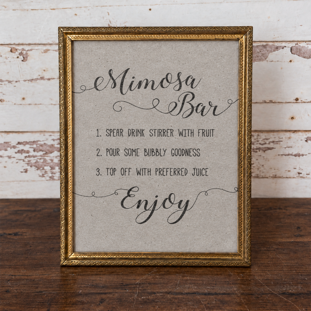 Mimosa Bar Bridal Shower Sign