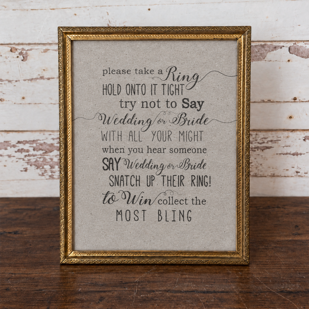 Please Take A Ring Bridal Shower Sign