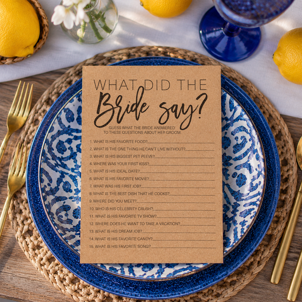 What Did The Bride Say Bridal Shower Game