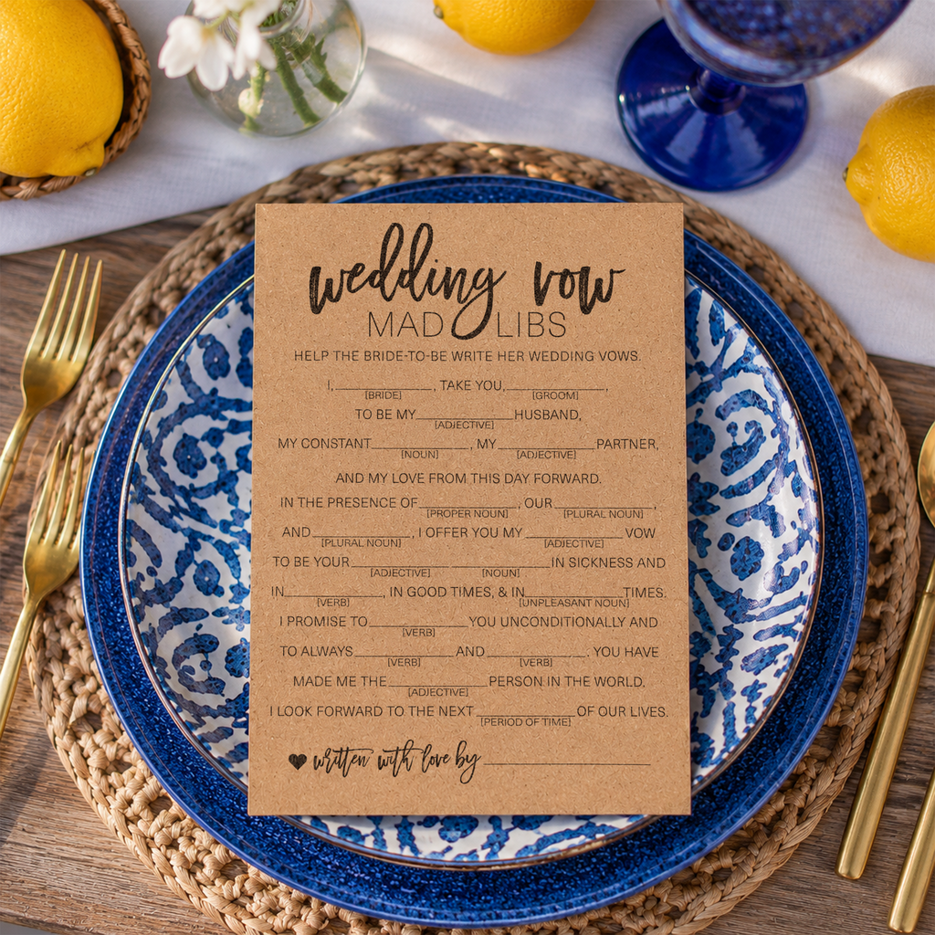 Wedding Vow Mad Libs Bridal Shower Game