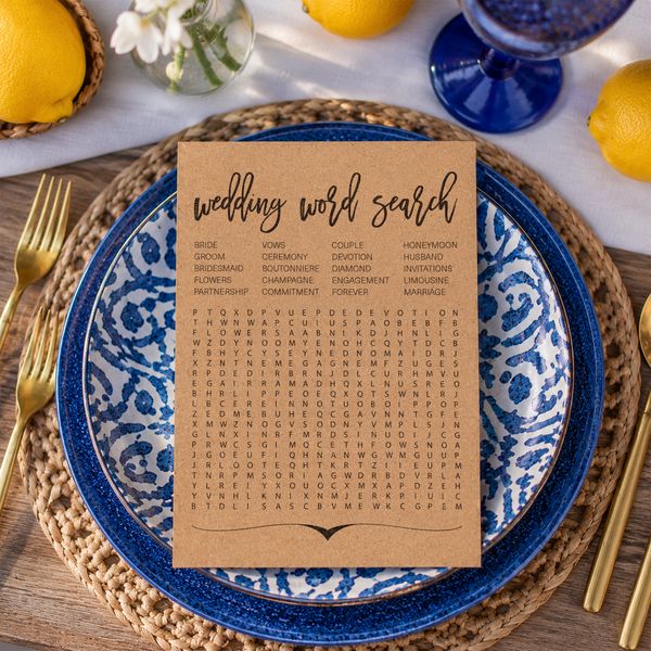 Wedding Word Search Bridal Shower Game