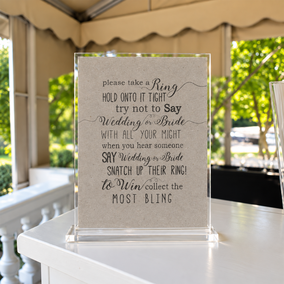 Please Take A Ring Bridal Shower Sign