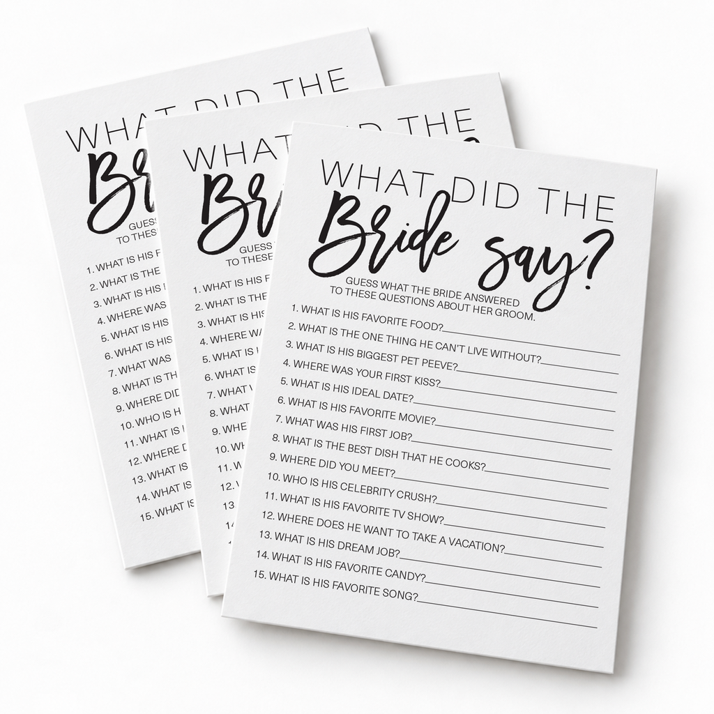 What Did The Bride Say Bridal Shower Game