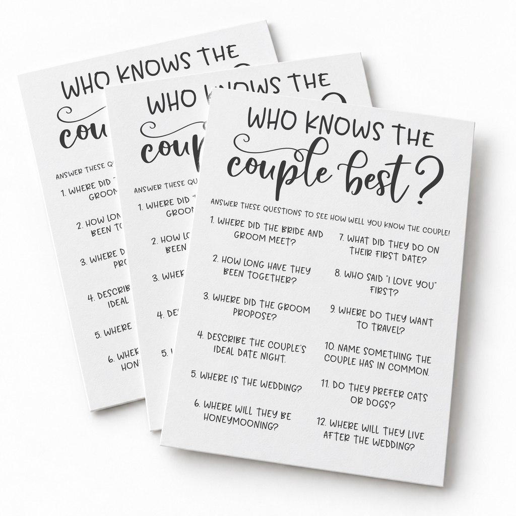 Who Knows The Couple Best Bridal Shower Game