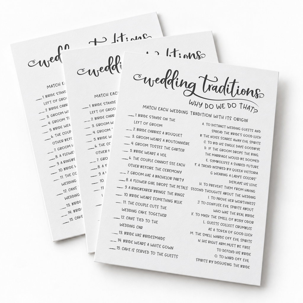 Wedding Traditions Bridal Shower Game