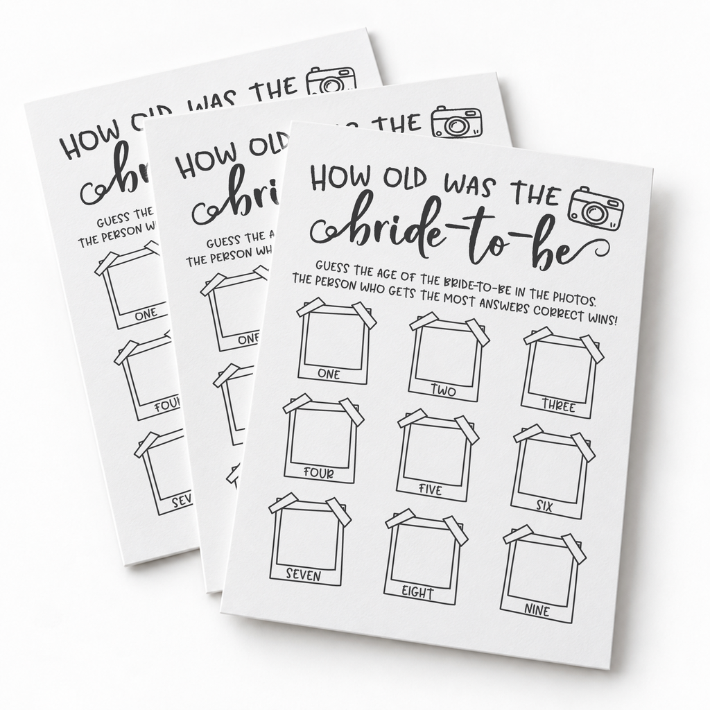 How Old was the Bride-to-be Bridal Shower Game