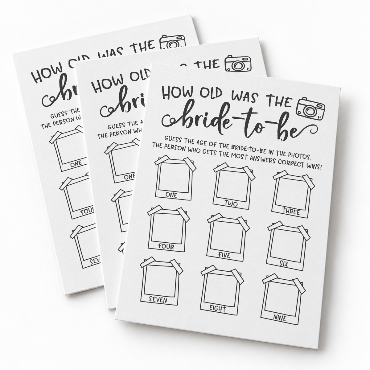 How Old was the Bride-to-be Bridal Shower Game