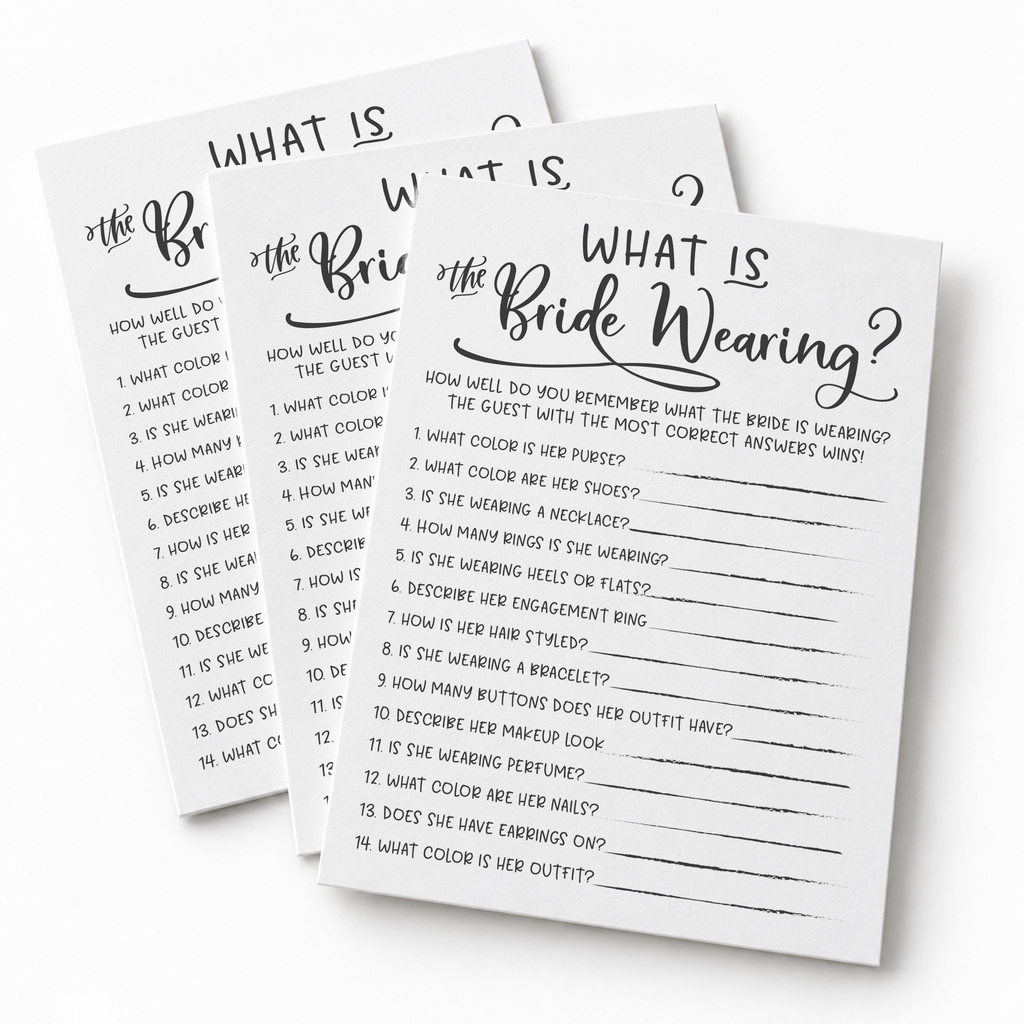 What Is The Bride Wearing Bridal Shower Game