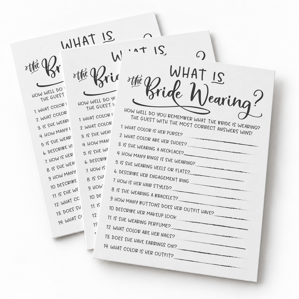 What Is The Bride Wearing Bridal Shower Game