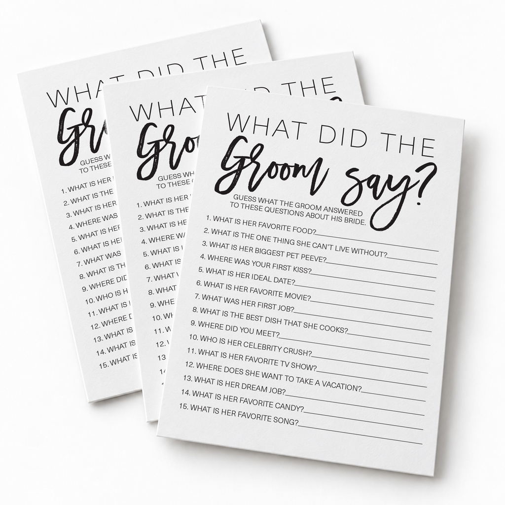 What Did The Groom Say Bridal Shower Game