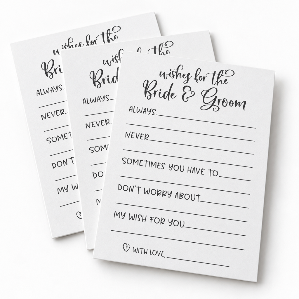 Wishes for the Bride and Groom Bridal Shower Activity
