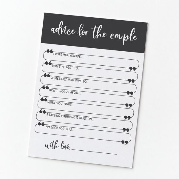 Advice for the Couple Bridal Shower Activity