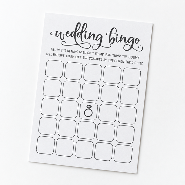 Wedding Bingo - Wedding Shower Game