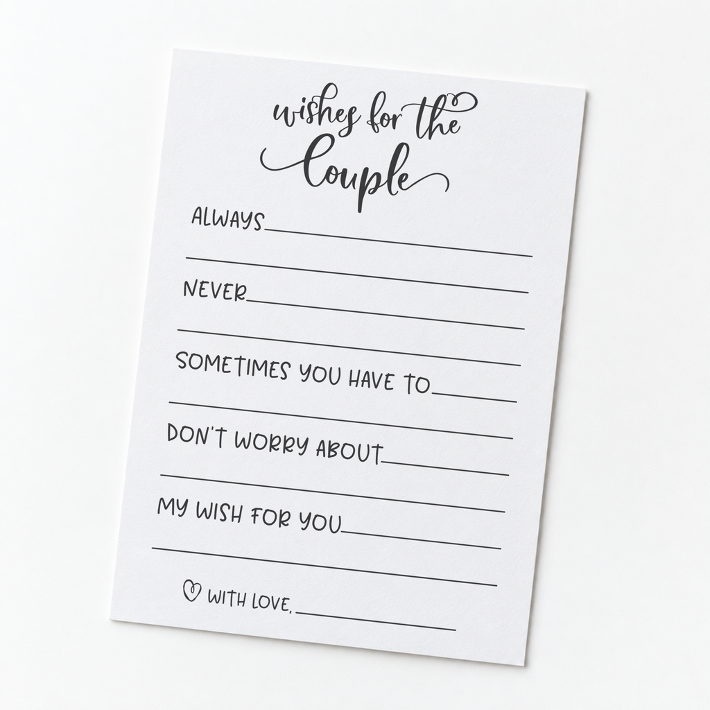 Wishes for the Couple - Bridal Shower Activity