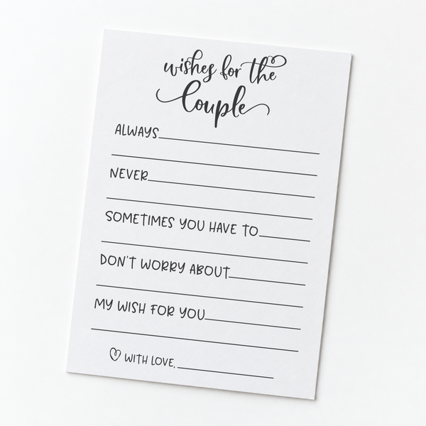 Wishes for the Couple - Bridal Shower Activity