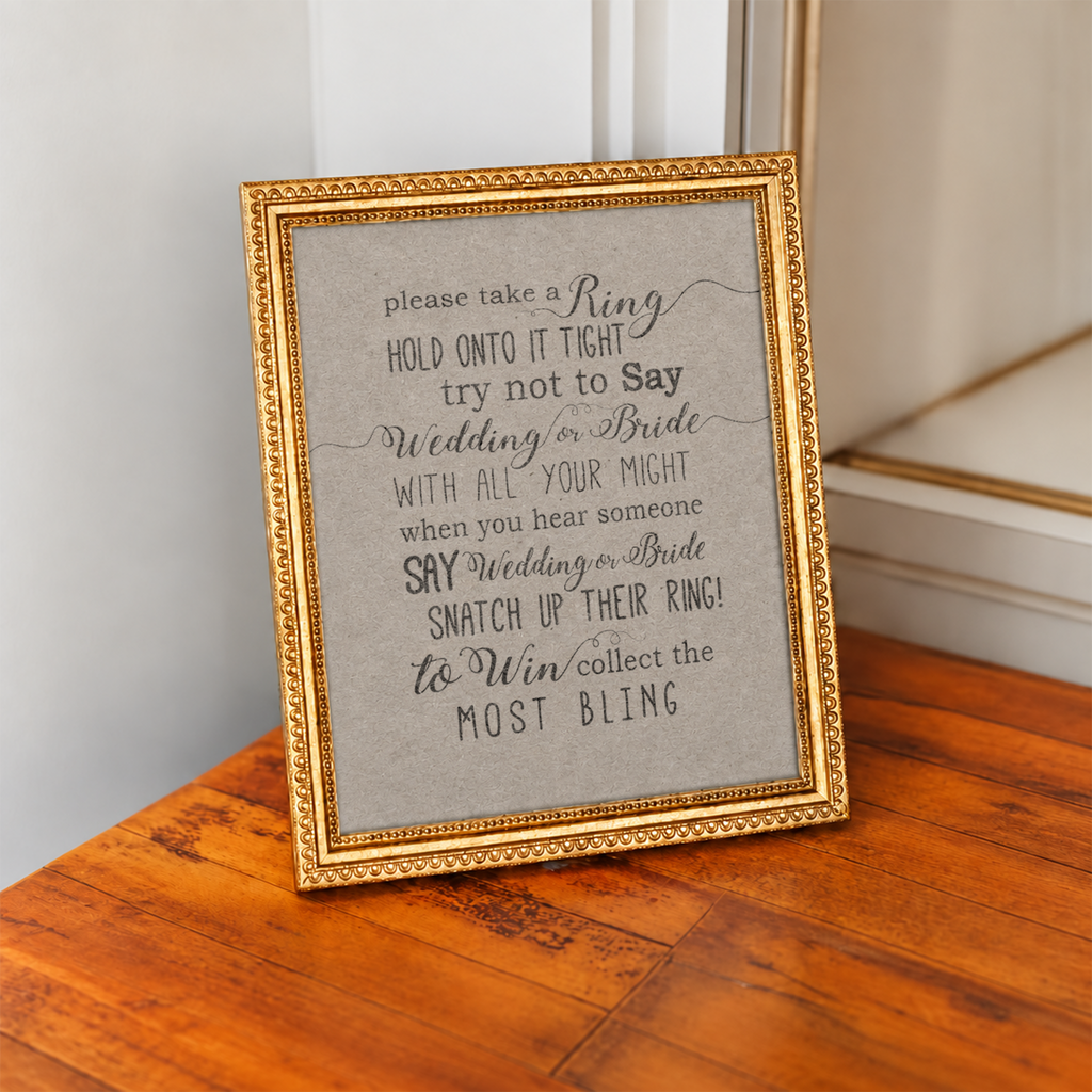 Please Take A Ring Bridal Shower Sign