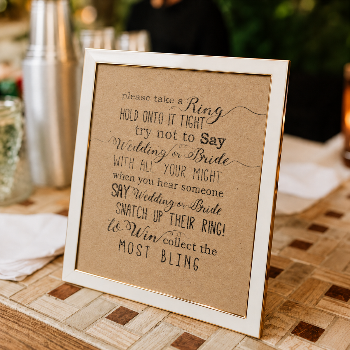 Please Take A Ring Bridal Shower Sign