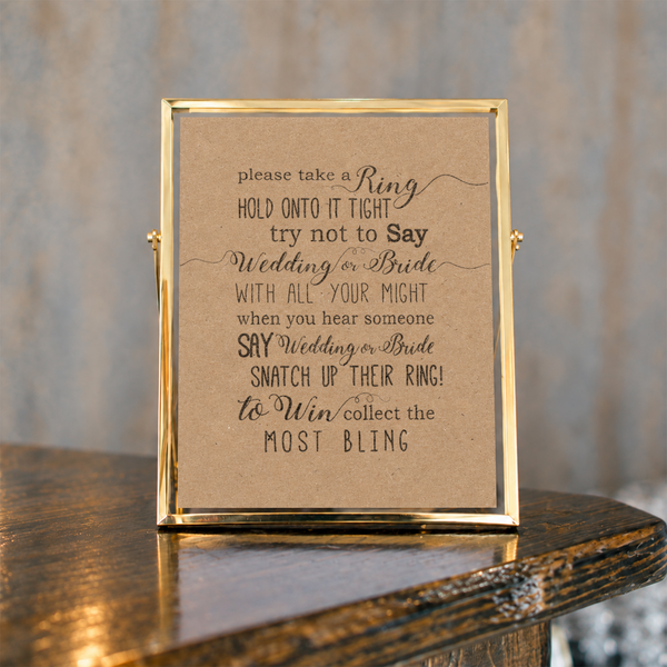Please Take A Ring Bridal Shower Sign