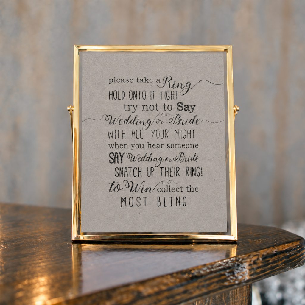 Please Take A Ring Bridal Shower Sign