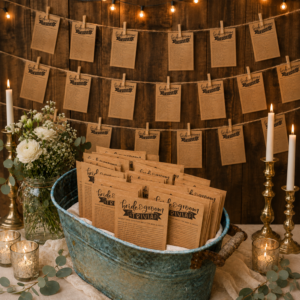 Bride Groom Trivia Bridal Shower Game