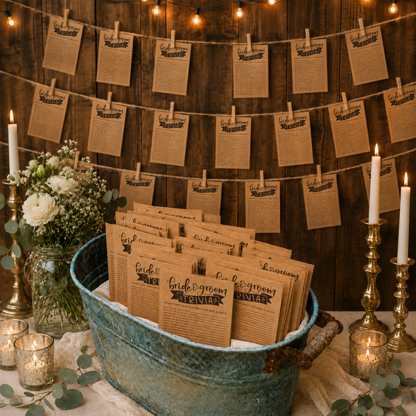 Bride Groom Trivia Bridal Shower Game