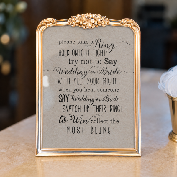 Please Take A Ring Bridal Shower Sign