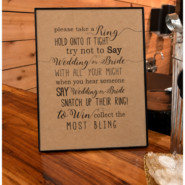 Please Take A Ring Bridal Shower Sign