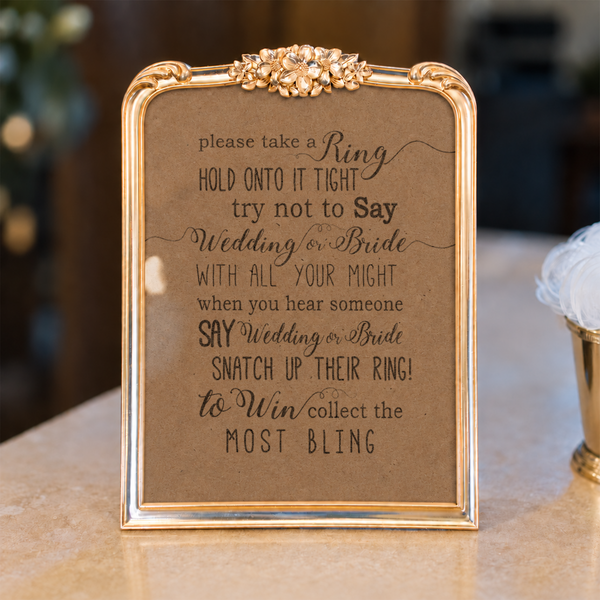 Please Take A Ring Bridal Shower Sign