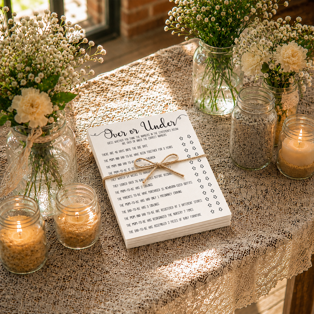 Over or Under Baby Shower Game