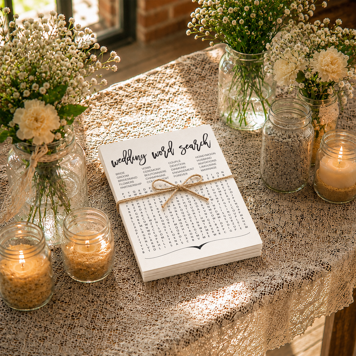 Wedding Word Search Bridal Shower Game