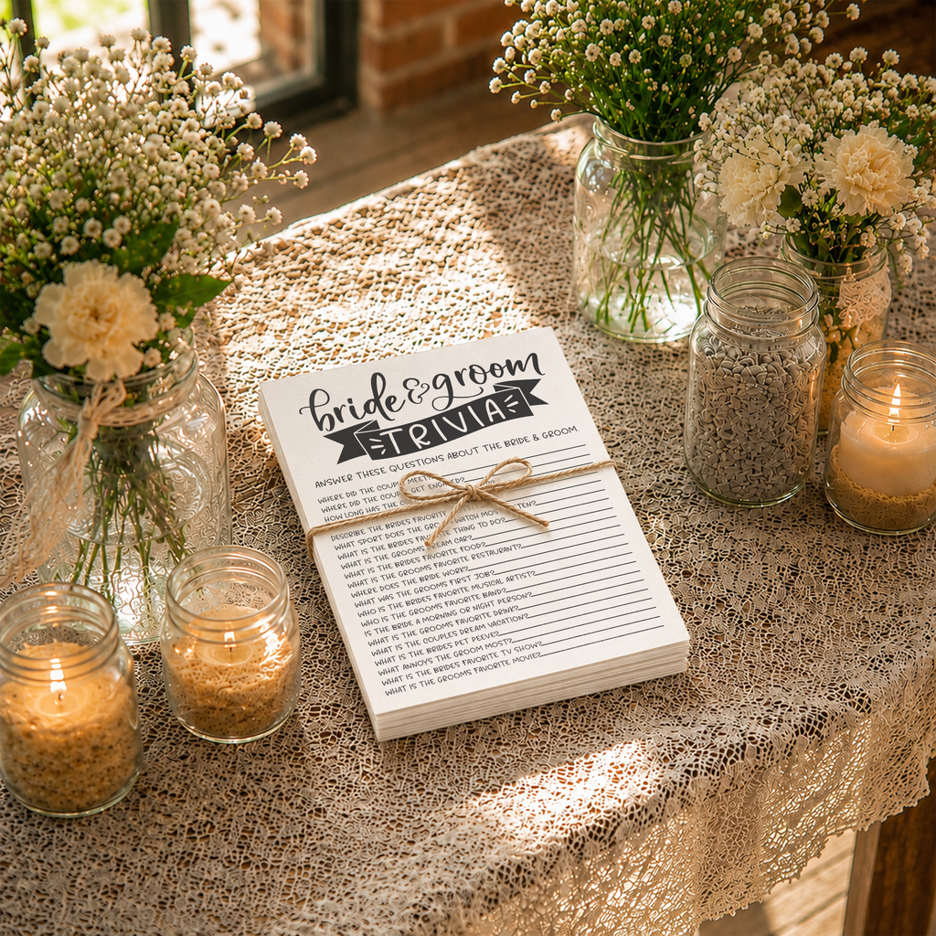 Bride Groom Trivia Bridal Shower Game