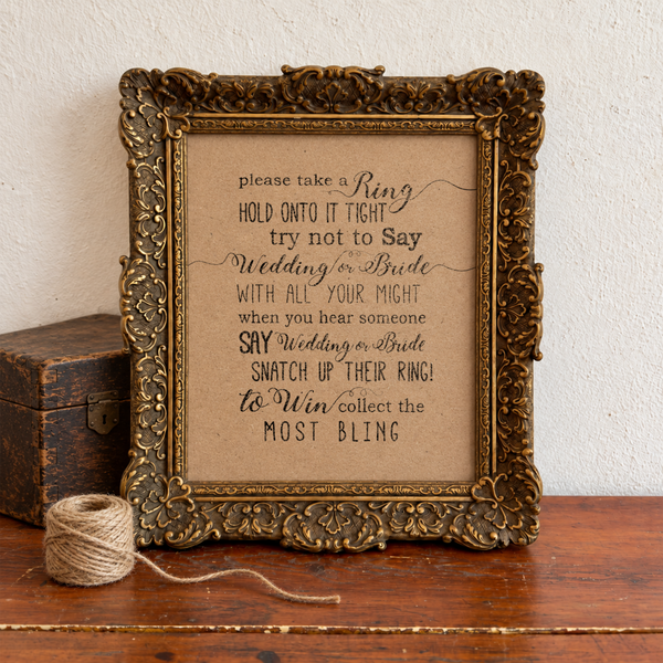Please Take A Ring Bridal Shower Sign