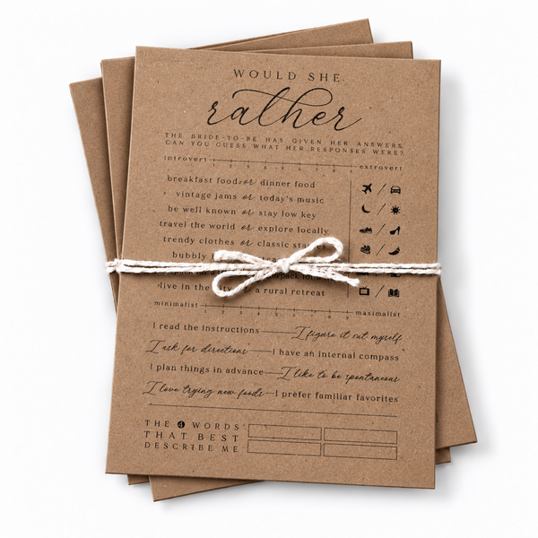Would She Rather Bridal Shower Game