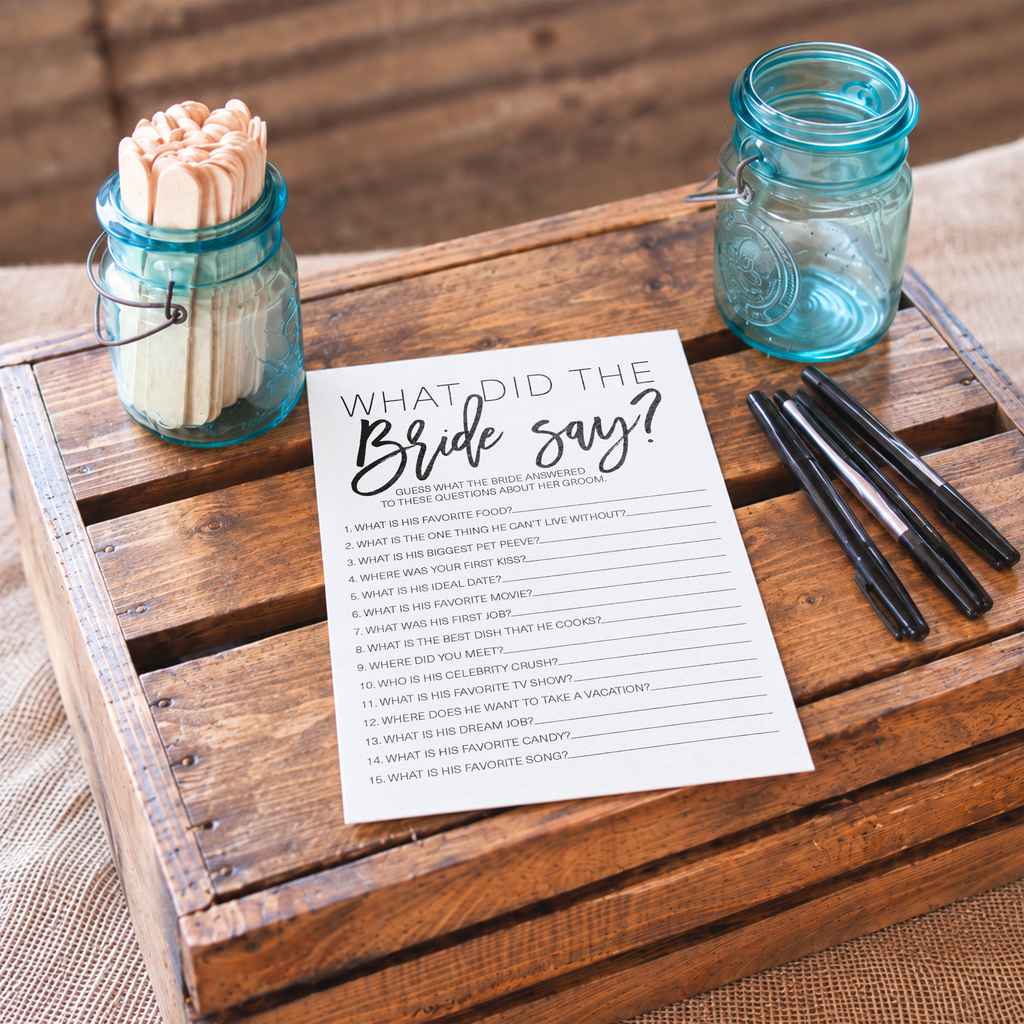 What Did The Bride Say Bridal Shower Game
